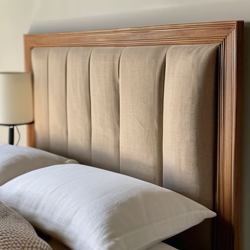 The Thrifted Fabric Panel headboard texture.